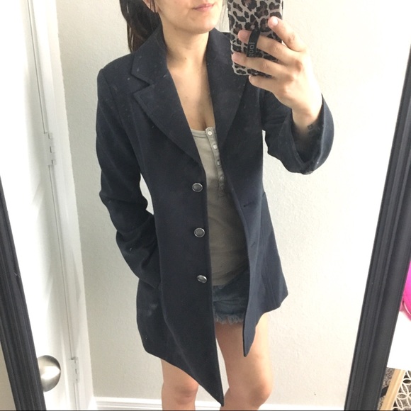 CAbi Jackets & Blazers - CAbi Gray Peacoat Long Button Up Jacket Size 4